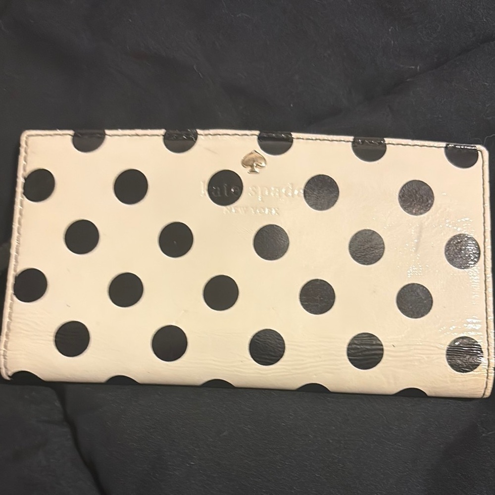 Kate Spade Black and White Polka Dot Wallet